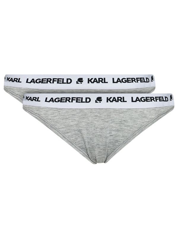 KARL LAGERFELD KARL LAGERFELD Комплект 2 чифта класически бикини Logo Set 211W2127 Сив