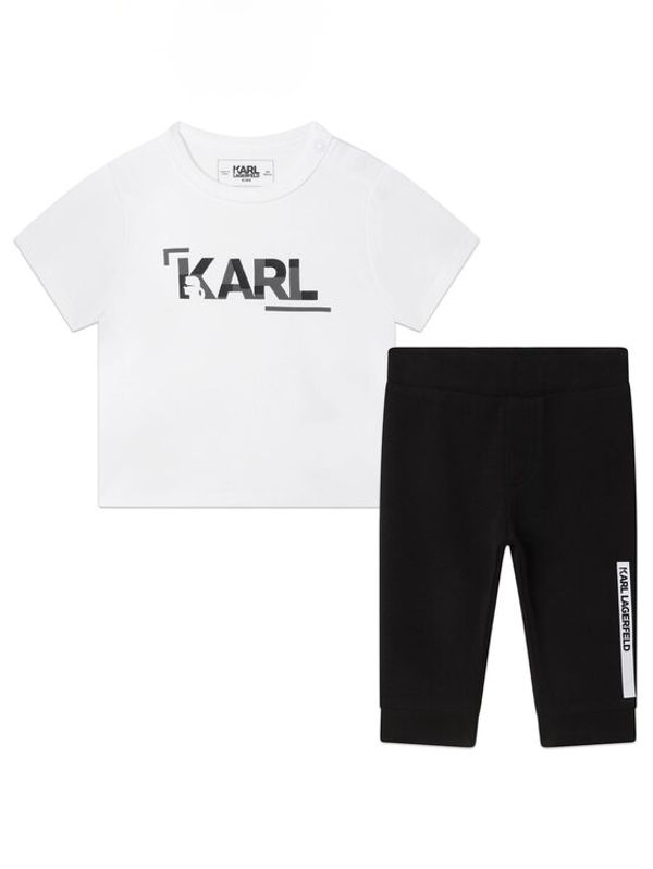 KARL LAGERFELD KARL LAGERFELD Комплект от тишърт и панталони Z98130 Бял Regular Fit
