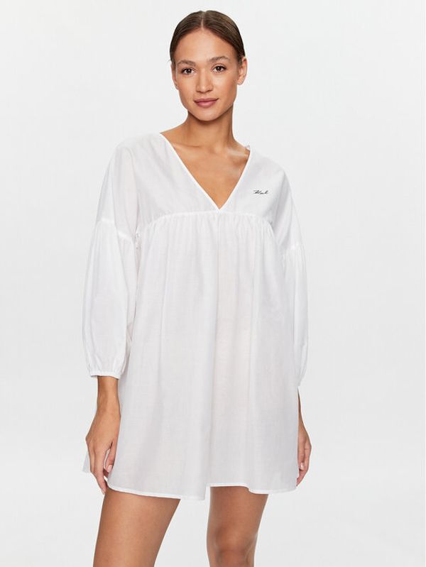 KARL LAGERFELD KARL LAGERFELD Лятна рокля Dna Short Beach 230W2210 Бял Oversize