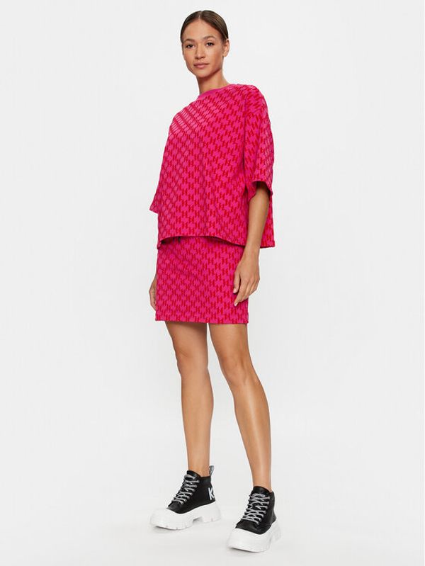 KARL LAGERFELD KARL LAGERFELD Мини пола 231W1253 Розов Regular Fit