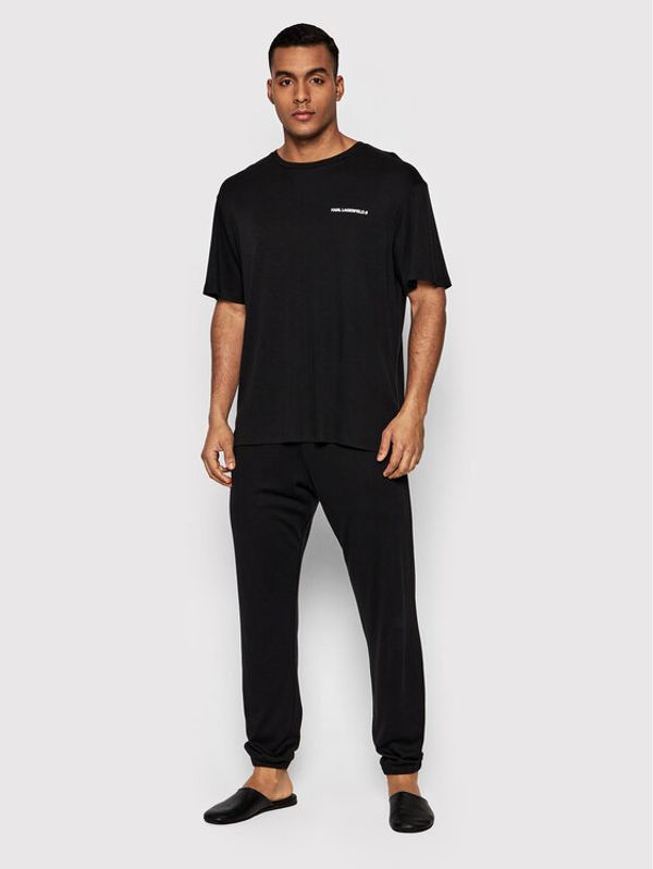KARL LAGERFELD KARL LAGERFELD Пижама Karl Logo 220M2181 Черен Regular Fit