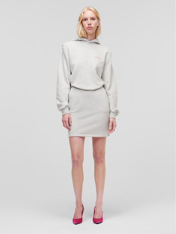 KARL LAGERFELD KARL LAGERFELD Плетена рокля 226W1352 Сив Regular Fit