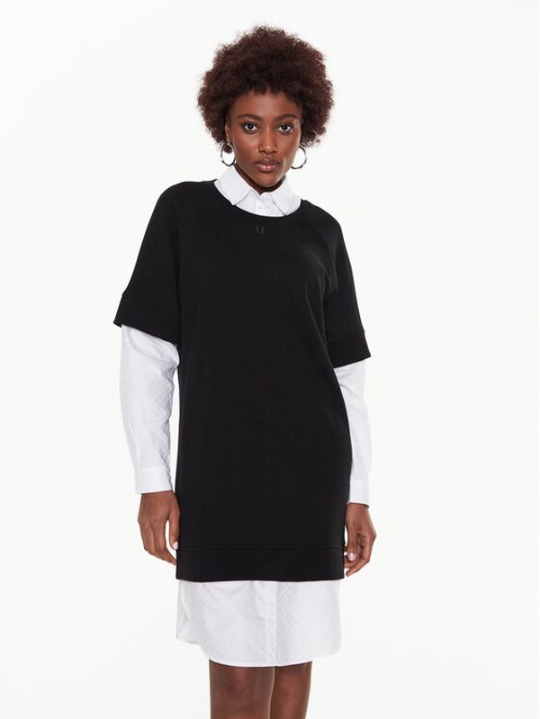 KARL LAGERFELD KARL LAGERFELD Плетена рокля Monogram 225W1353 Черен Regular Fit