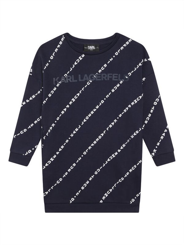 KARL LAGERFELD KARL LAGERFELD Плетена рокля Z12219 S Тъмносин Regular Fit