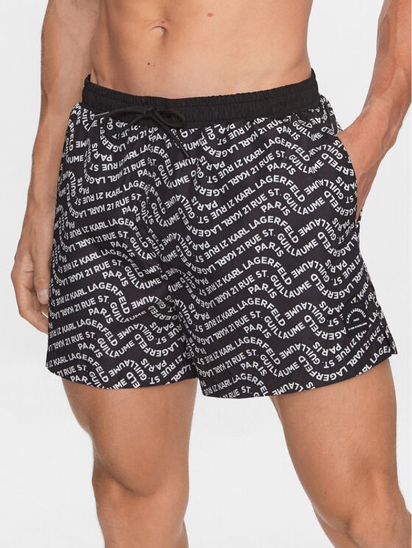 KARL LAGERFELD KARL LAGERFELD Плувни шорти 230M2200 Черен Regular Fit