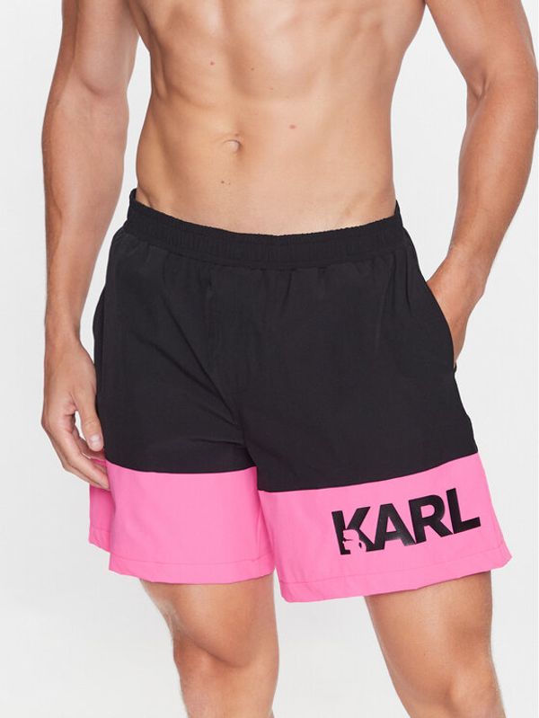 KARL LAGERFELD KARL LAGERFELD Плувни шорти 230M2206 Черен Regular Fit