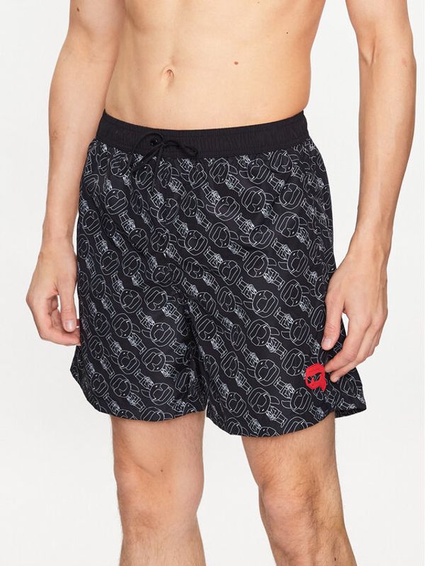 KARL LAGERFELD KARL LAGERFELD Плувни шорти 230M2212 Черен Regular Fit