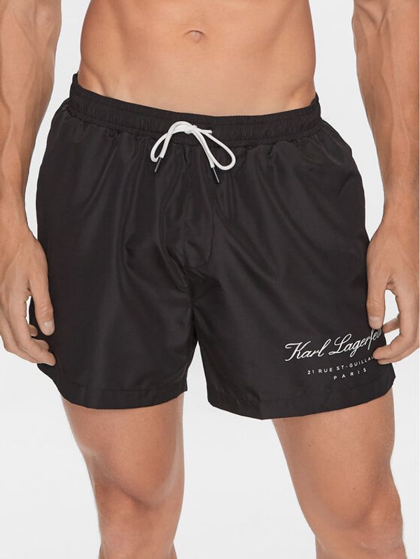 KARL LAGERFELD KARL LAGERFELD Плувни шорти 231M2203 Черен Regular Fit