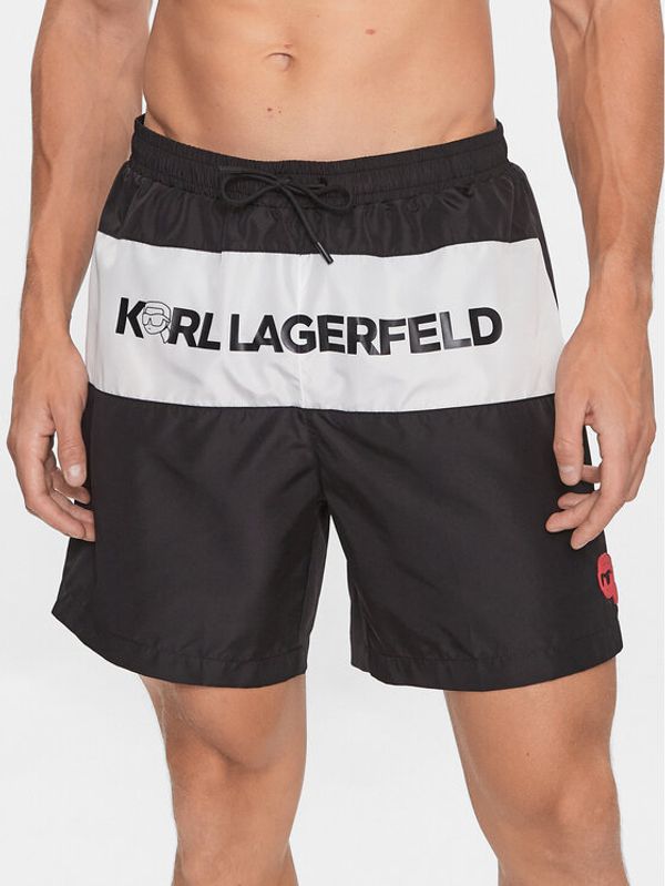 KARL LAGERFELD KARL LAGERFELD Плувни шорти 231M2205 Черен Regular Fit