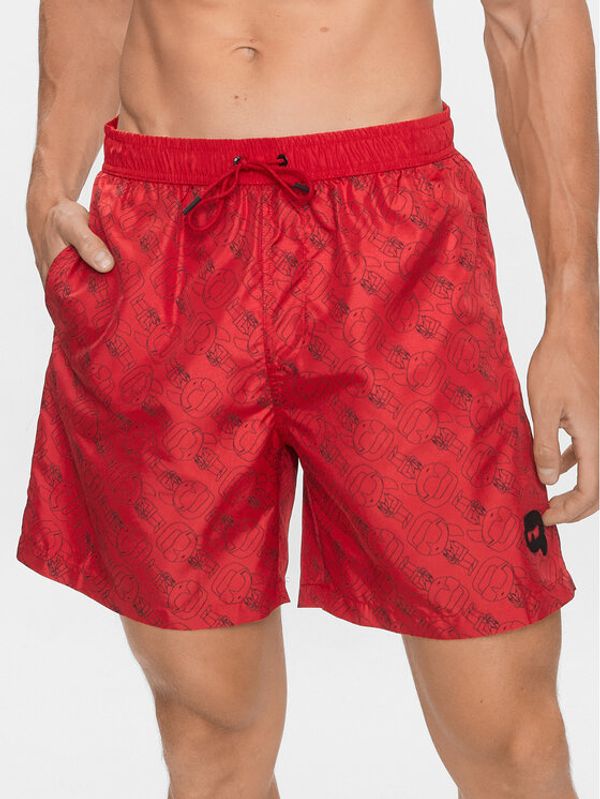 KARL LAGERFELD KARL LAGERFELD Плувни шорти Ikonik 2.0 230M2212 Червен Regular Fit