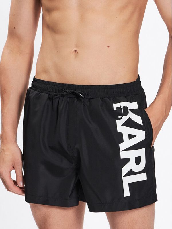 KARL LAGERFELD KARL LAGERFELD Плувни шорти Logo 230M2202 Черен Regular Fit