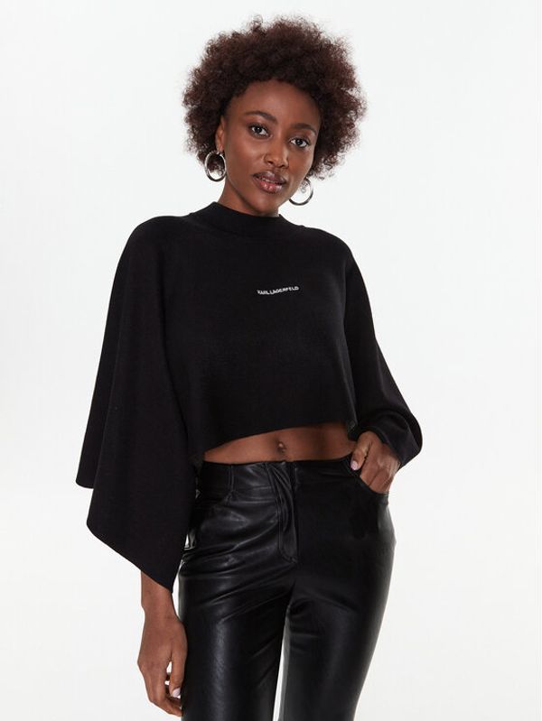 KARL LAGERFELD KARL LAGERFELD Пуловер 225W2002 Черен Loose Fit