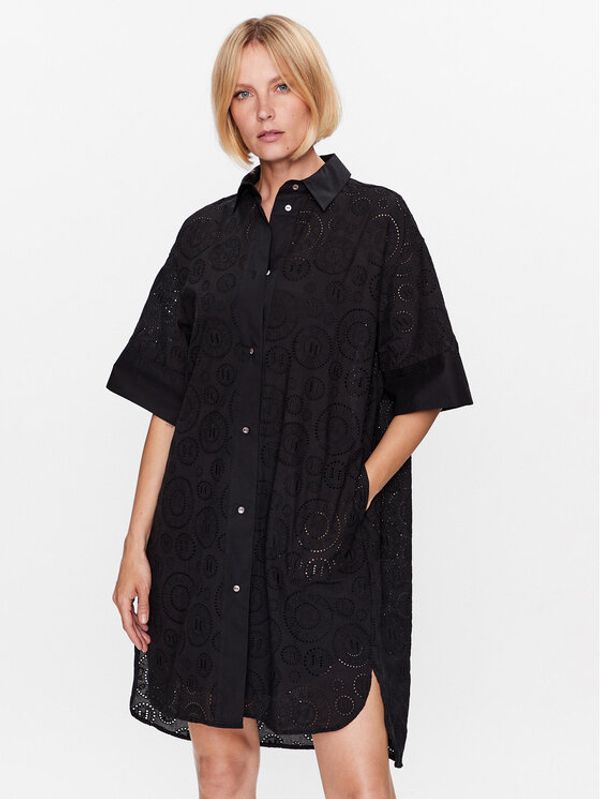 KARL LAGERFELD KARL LAGERFELD Рокля тип риза 231W1302 Черен Regular Fit