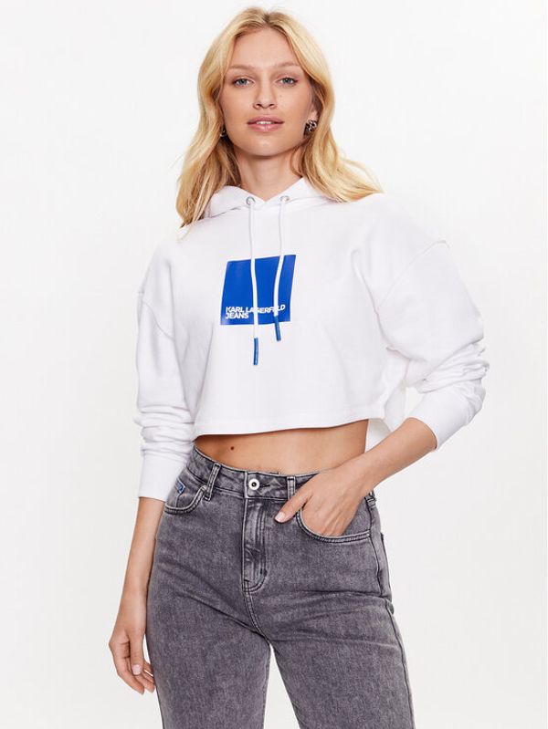 KARL LAGERFELD KARL LAGERFELD Суитшърт 231J1802 Бял Cropped Fit