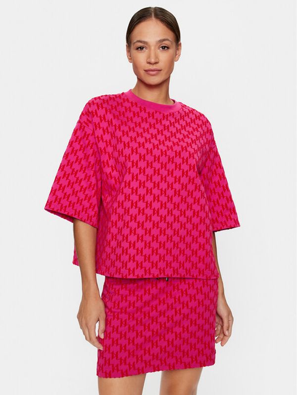 KARL LAGERFELD KARL LAGERFELD Суитшърт 231W1820 Розов Relaxed Fit