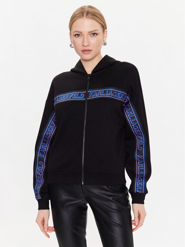 KARL LAGERFELD KARL LAGERFELD Суитшърт Double 226W1806 Черен Regular Fit