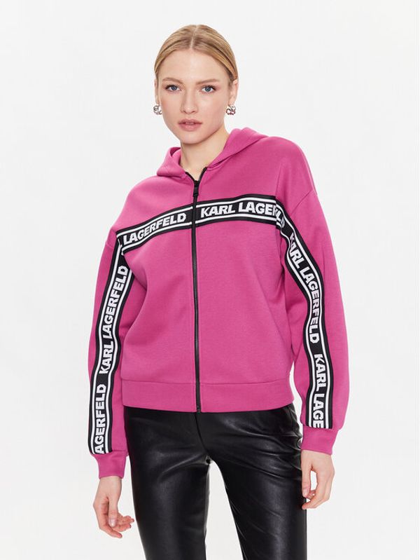 KARL LAGERFELD KARL LAGERFELD Суитшърт Double 226W1806 Розов Regular Fit