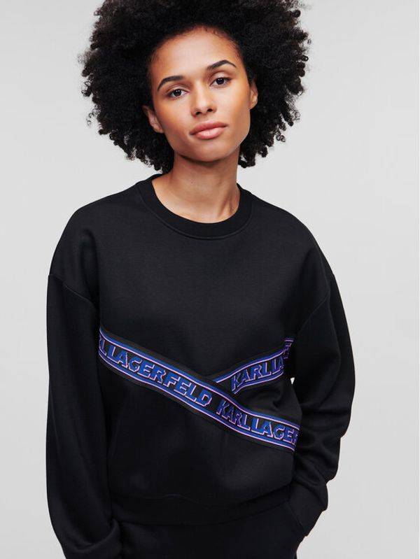 KARL LAGERFELD KARL LAGERFELD Суитшърт Double Jersey 226W1807 Черен Regular Fit