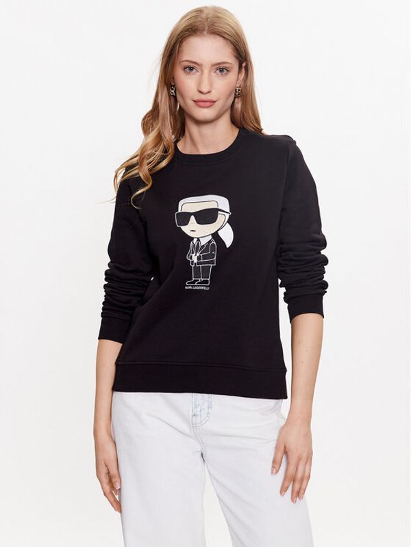KARL LAGERFELD KARL LAGERFELD Суитшърт Ikonik 2.0 230W1800 Черен Regular Fit