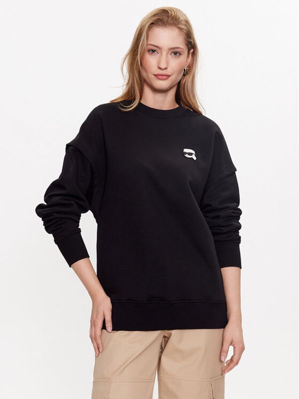 KARL LAGERFELD KARL LAGERFELD Суитшърт Ikonik 2.0 230W1822 Черен Relaxed Fit