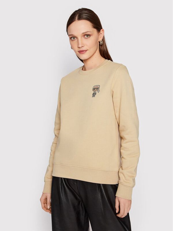 KARL LAGERFELD KARL LAGERFELD Суитшърт Ikonik Mini 216W1831 Бежов Relaxed Fit