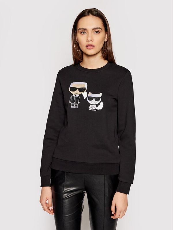 KARL LAGERFELD KARL LAGERFELD Суитшърт Ikonik&Choupette 210W1821 Черен Regular Fit