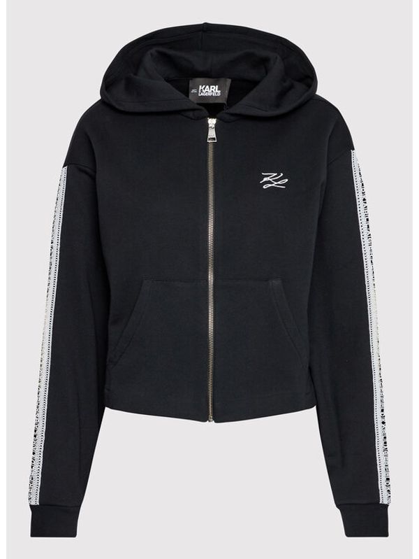 KARL LAGERFELD KARL LAGERFELD Суитшърт Logo Tape 221W1802 Черен Relaxed Fit