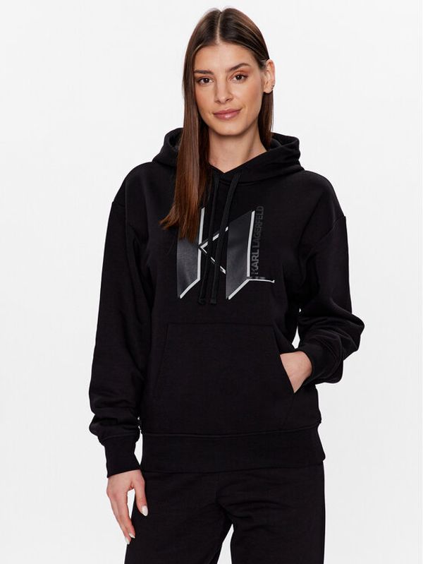 KARL LAGERFELD KARL LAGERFELD Суитшърт Unisex 225W2183 Черен Relaxed Fit
