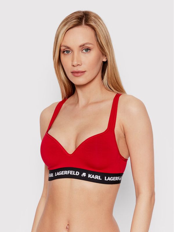 KARL LAGERFELD KARL LAGERFELD Сутиен-топ Logo 211W2109 Червен