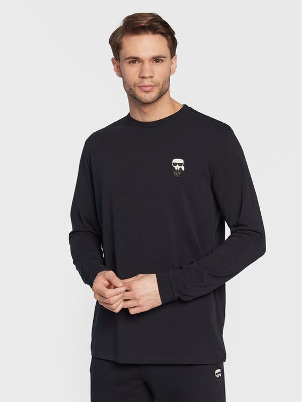 KARL LAGERFELD KARL LAGERFELD Тениска с дълъг ръкав 755005 524221 Тъмносин Regular Fit