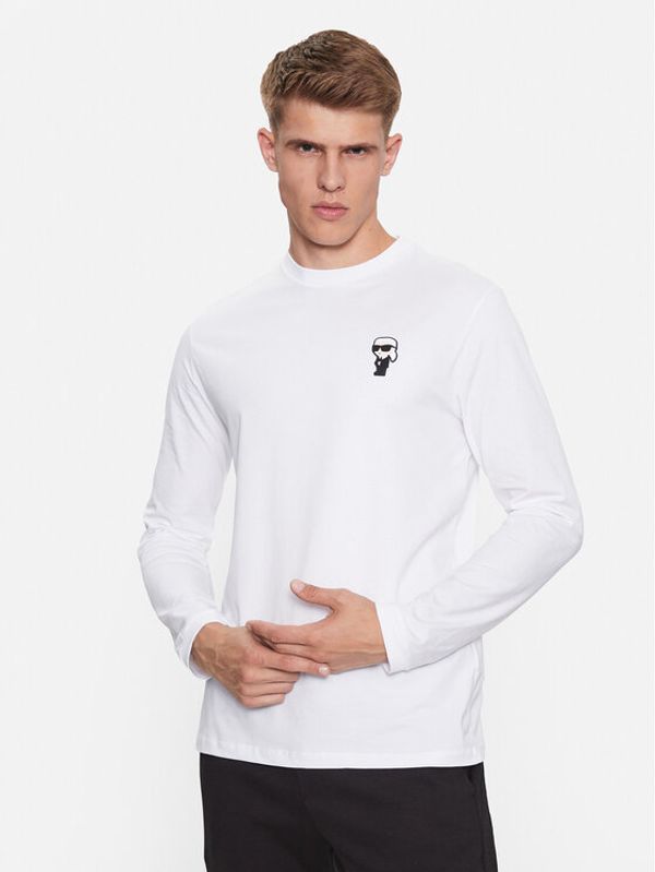 KARL LAGERFELD KARL LAGERFELD Тениска с дълъг ръкав 755005 534221 Бял Regular Fit