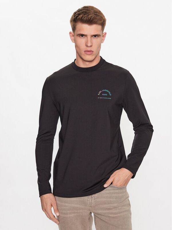 KARL LAGERFELD KARL LAGERFELD Тениска с дълъг ръкав 755063 533233 Черен Regular Fit
