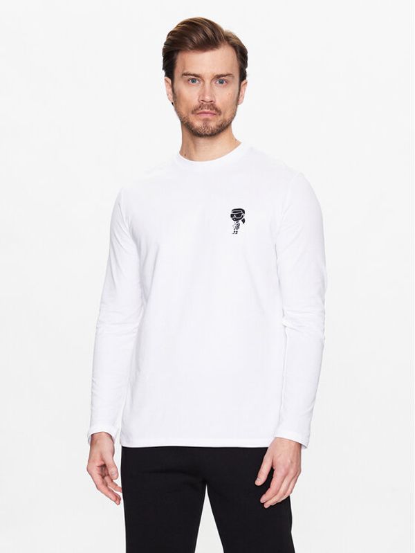 KARL LAGERFELD KARL LAGERFELD Тениска с дълъг ръкав 755087 531221 Бял Regular Fit