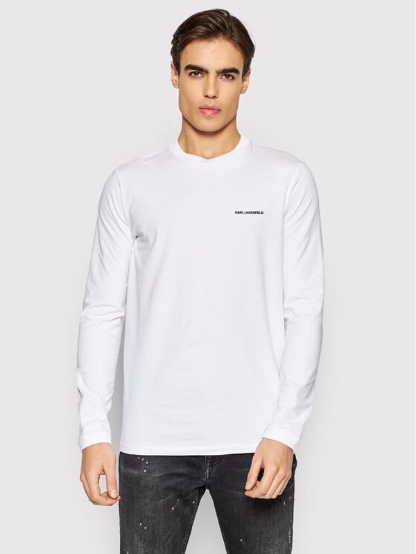KARL LAGERFELD KARL LAGERFELD Тениска с дълъг ръкав Crewneck 755021 512221 Бял Regular Fit