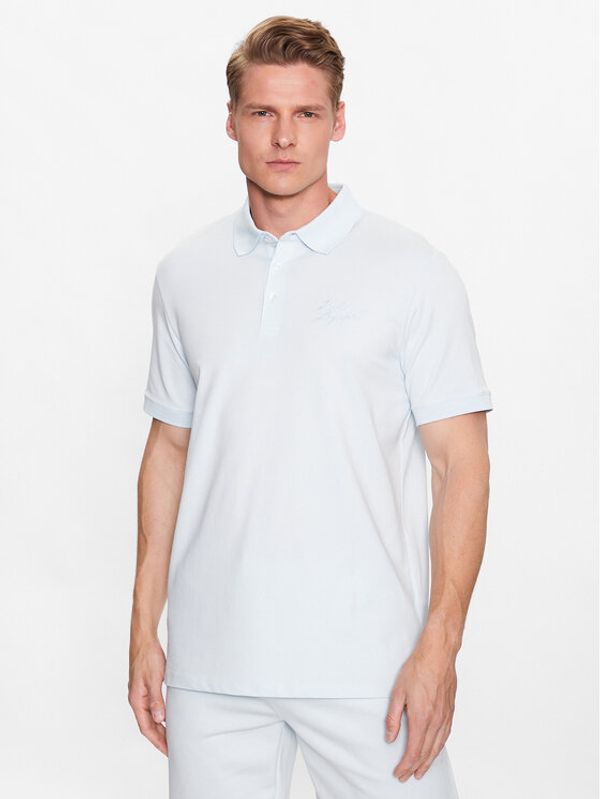 KARL LAGERFELD KARL LAGERFELD Тениска с яка и копчета 745019 532221 Син Regular Fit