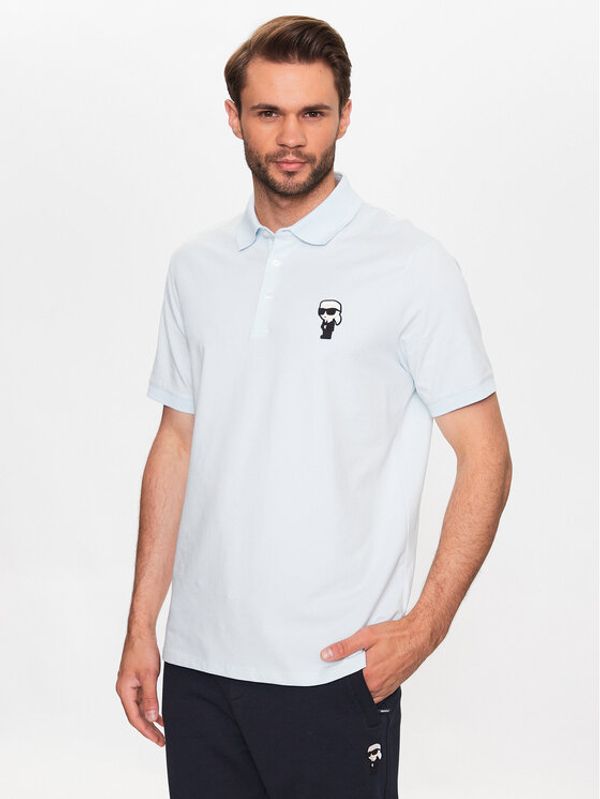 KARL LAGERFELD KARL LAGERFELD Тениска с яка и копчета 745022 532221 Син Regular Fit