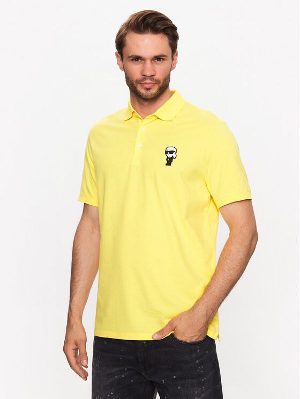 KARL LAGERFELD KARL LAGERFELD Тениска с яка и копчета 745022 532221 Жълт Regular Fit