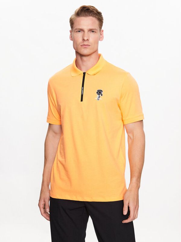KARL LAGERFELD KARL LAGERFELD Тениска с яка и копчета 745025 532224 Оранжев Regular Fit