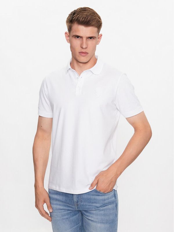 KARL LAGERFELD KARL LAGERFELD Тениска с яка и копчета 745401 533221 Бял Regular Fit