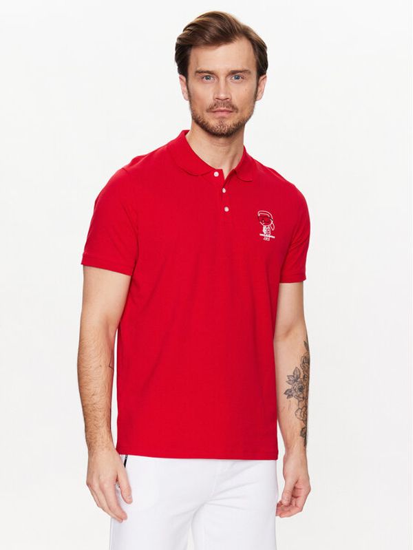 KARL LAGERFELD KARL LAGERFELD Тениска с яка и копчета 745420 532221 Червен Regular Fit