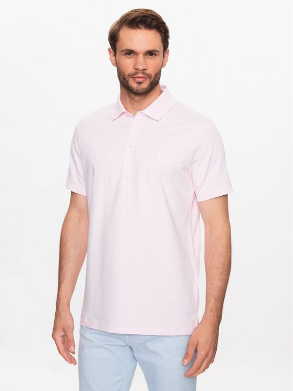 KARL LAGERFELD KARL LAGERFELD Тениска с яка и копчета 745890 532221 Розов Regular Fit