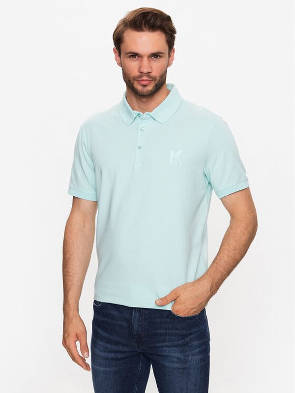 KARL LAGERFELD KARL LAGERFELD Тениска с яка и копчета 745890 532221 Зелен Regular Fit