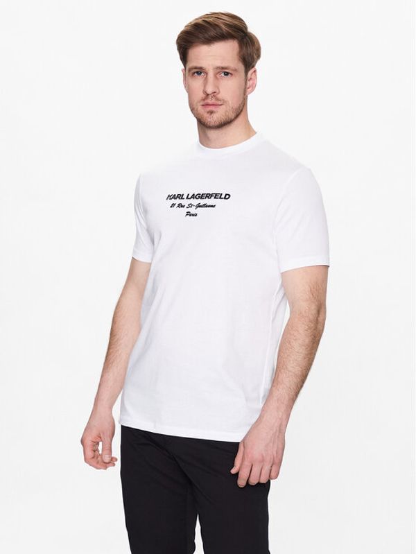 KARL LAGERFELD KARL LAGERFELD Тишърт 755035 532224 Бял Regular Fit