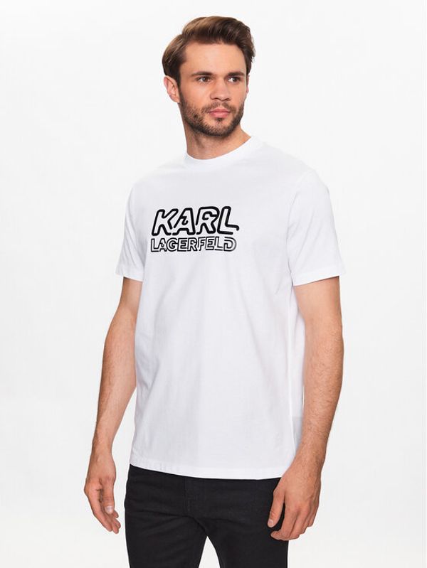 KARL LAGERFELD KARL LAGERFELD Тишърт 755048 532225 Бял Regular Fit