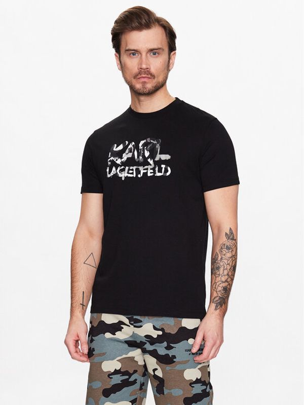 KARL LAGERFELD KARL LAGERFELD Тишърт 755400 531224 Черен Regular Fit