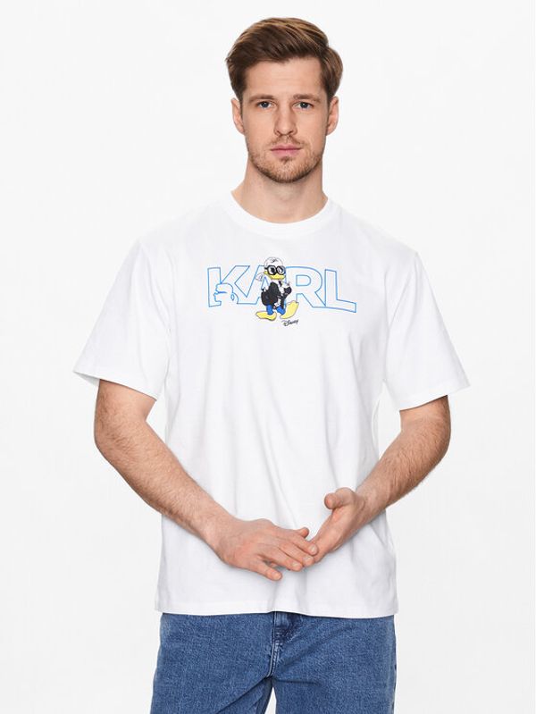 KARL LAGERFELD KARL LAGERFELD Тишърт DISNEY Logo 755097 532270 Бял Regular Fit