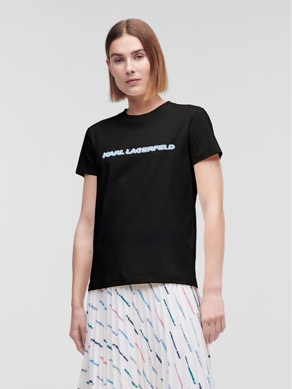 KARL LAGERFELD KARL LAGERFELD Тишърт Future Logo 225W1701 Черен Regular Fit