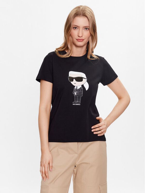 KARL LAGERFELD KARL LAGERFELD Тишърт Ikonik 2.0 230W1700 Черен Regular Fit