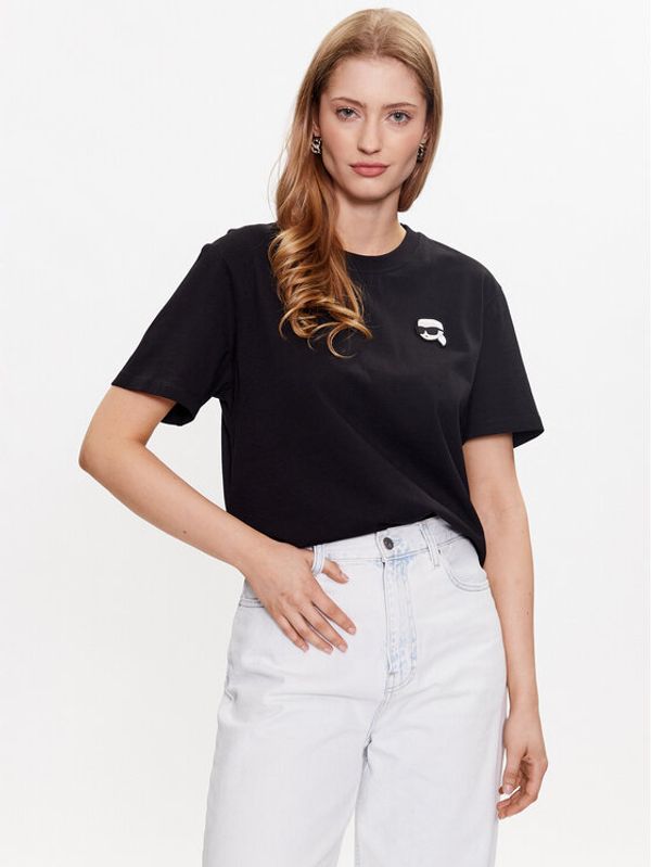 KARL LAGERFELD KARL LAGERFELD Тишърт Ikonik 2.0 230W1721 Черен Relaxed Fit