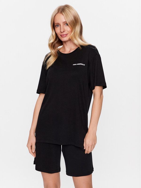 KARL LAGERFELD KARL LAGERFELD Тишърт Unisex 220W2180 Черен Regular Fit